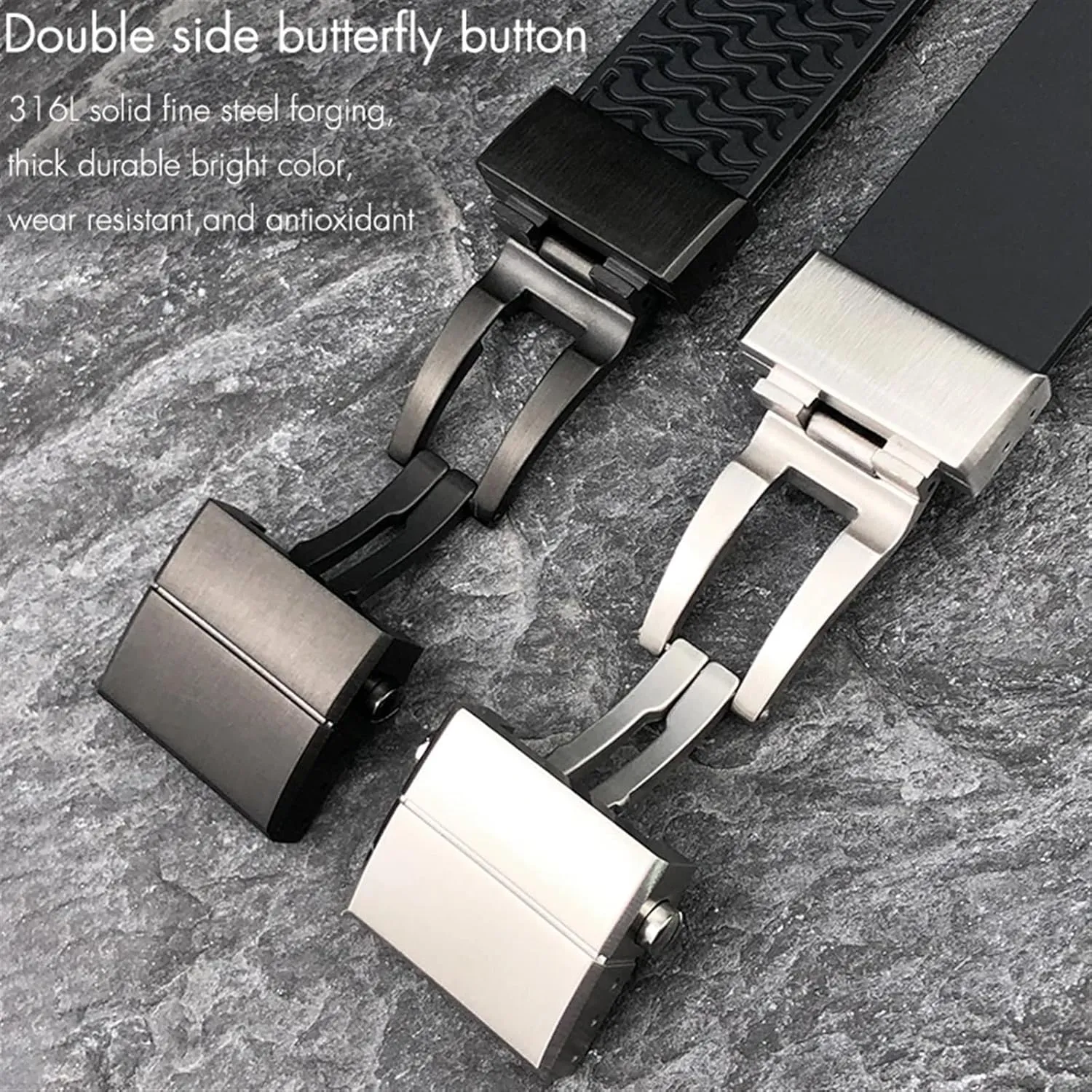 Nardin Diver Silver Rose Gold outrageously frisky fullness gibbon discussion Folding Buckle Black Blue Watch Strap 22mm Silicone Rubber Watchbands Fit,For Ulysse 