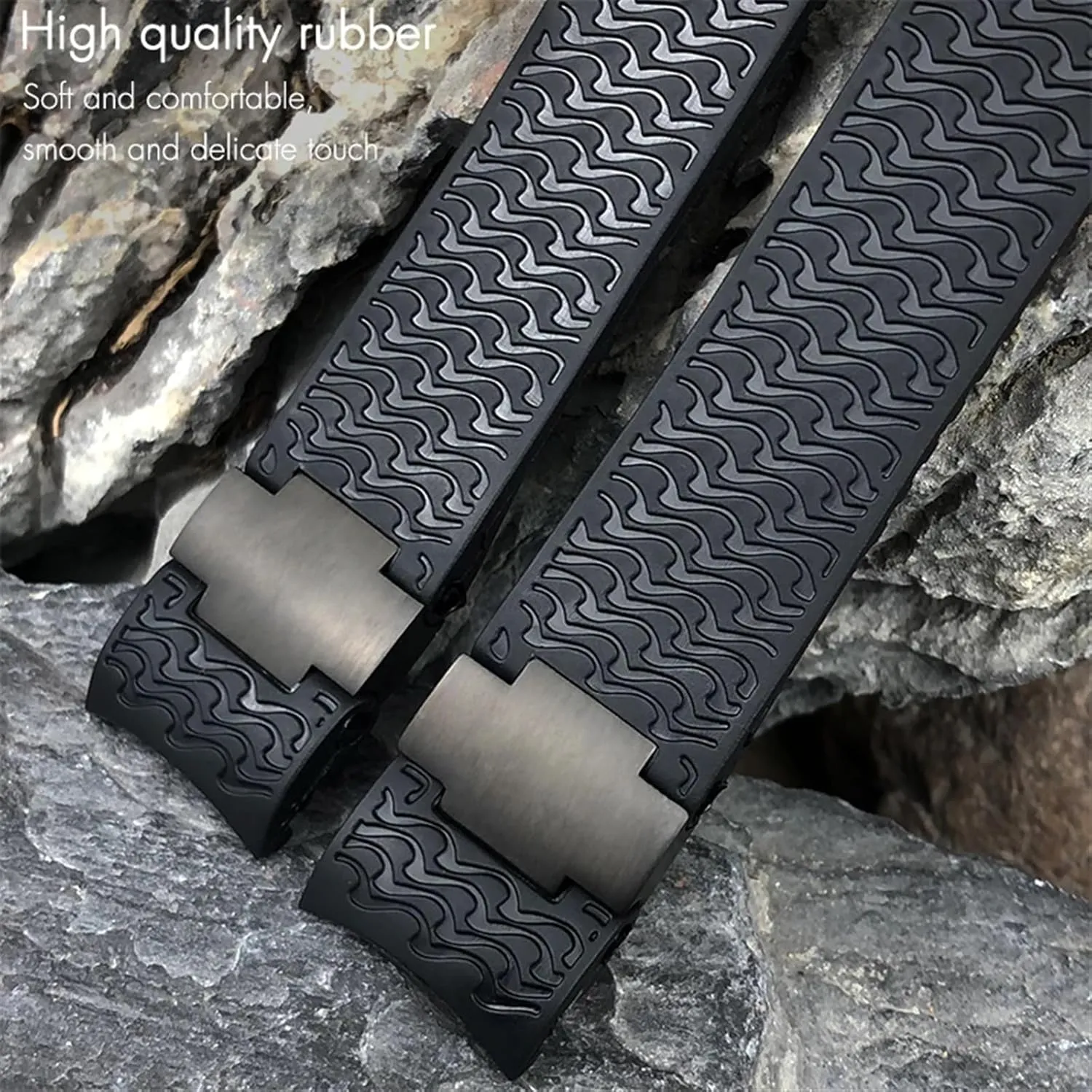 Nardin Diver Silver Rose Gold outrageously frisky fullness gibbon discussion Folding Buckle Black Blue Watch Strap 22mm Silicone Rubber Watchbands Fit,For Ulysse 