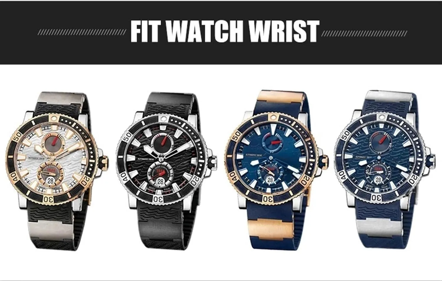 Nardin Diver Silver Rose Gold outrageously frisky fullness gibbon discussion Folding Buckle Black Blue Watch Strap 22mm Silicone Rubber Watchbands Fit,For Ulysse 