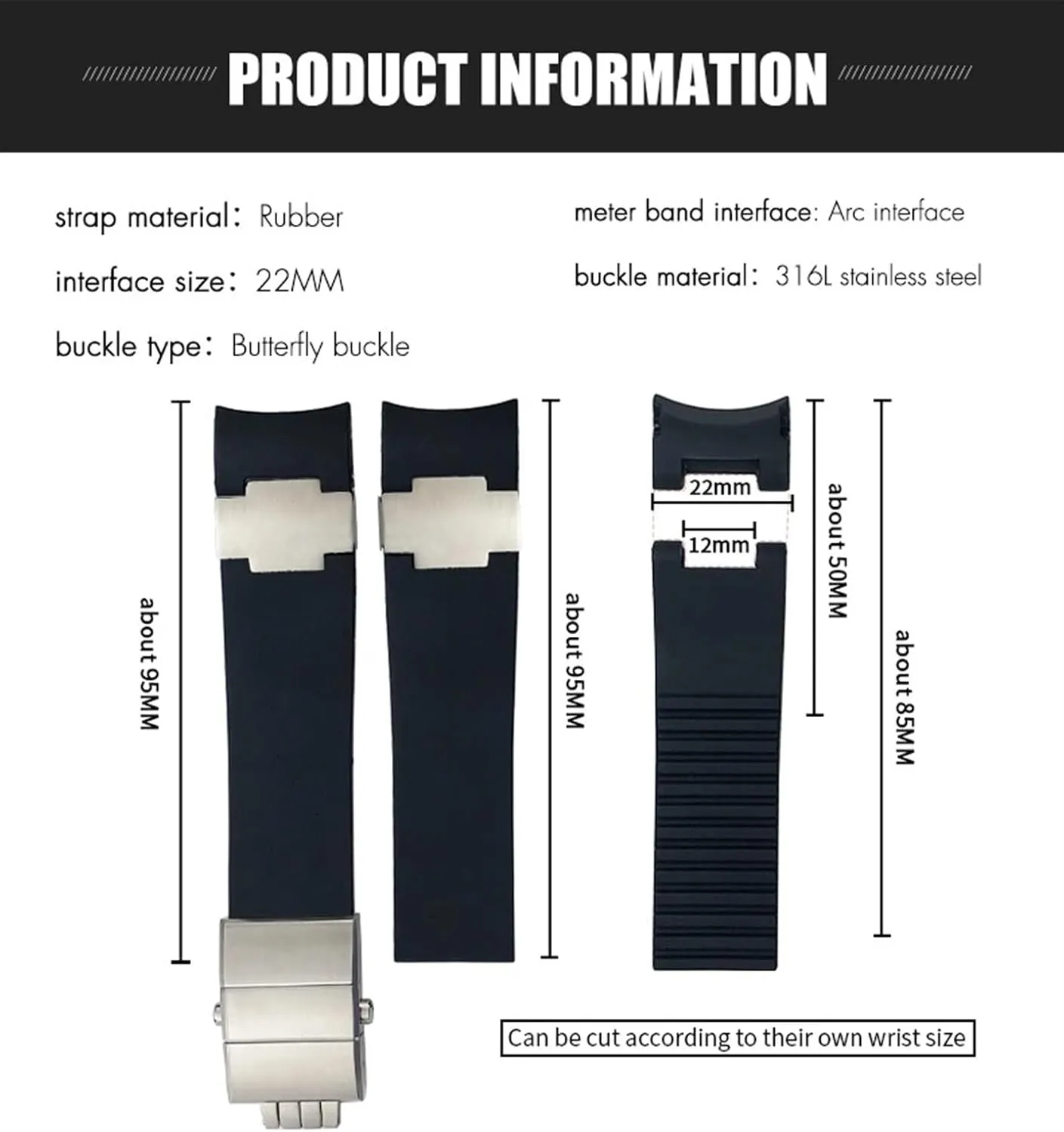 Nardin Diver Silver Rose Gold outrageously frisky fullness gibbon discussion Folding Buckle Black Blue Watch Strap 22mm Silicone Rubber Watchbands Fit,For Ulysse 