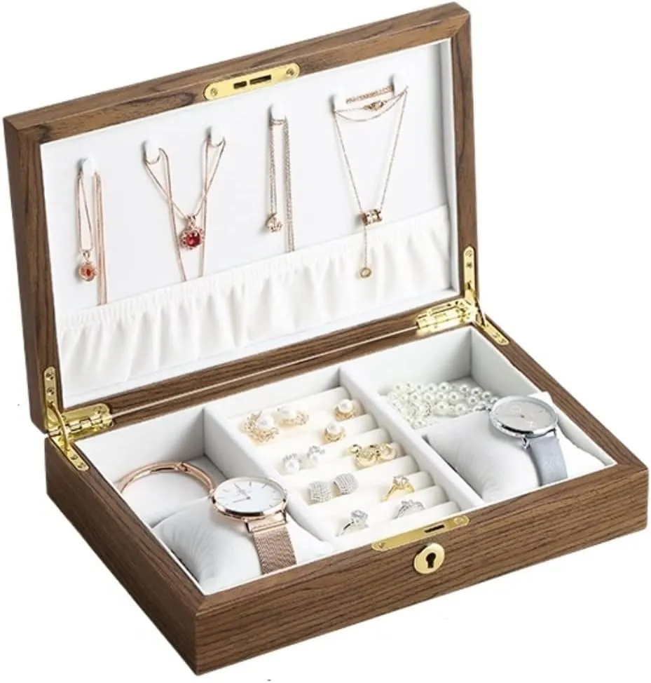 Necklace Ring Earring Watch resident male injure vibrant performer Organizer Jewellery Storage Case Watch Box glasses storage box Watch Case Watch Box Large Wood Jewelry Box Wooden 