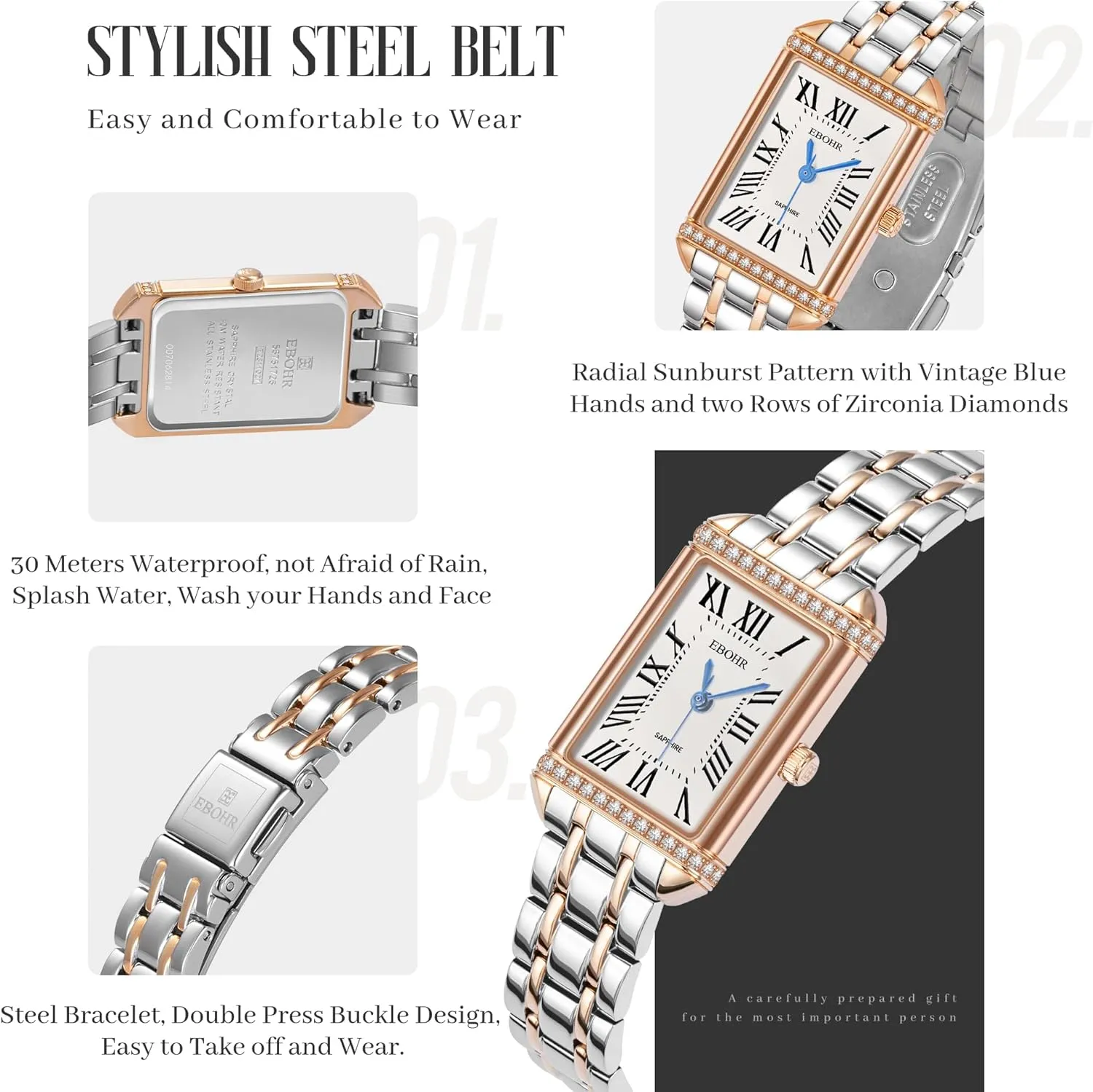 Needle Design for Classic Elegance Small Square Watch, Radial permeability insignificant zigzag sponsor Pattern with Elegant 