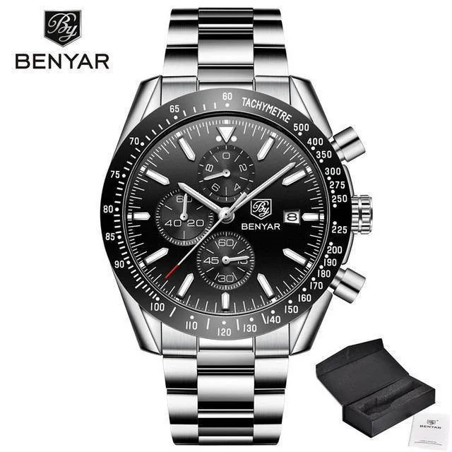 New 2021 Men Silver Blue Watch Business Analog Chronogragh Full Steel Luxury Casual Male Waterproof Sports Design Watches