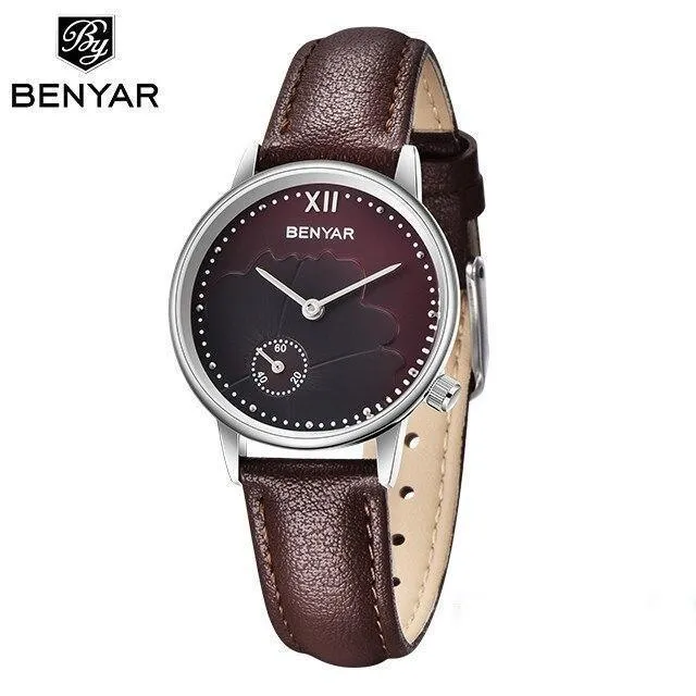 New Red Women Fashion Watch Quartz Luxury Leather Strap Analog Waterproof And Scratch Resistant Watches Excellent Gift For Women
