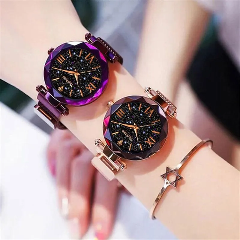 New STEVVEX Luxury Women Watches Magnetic Starry Sky  Quartz Wristwatch Fashion Ladies Style  Wrist Watch For Women and Girls
