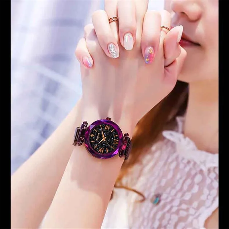 New STEVVEX Luxury Women Watches Magnetic Starry Sky  Quartz Wristwatch Fashion Ladies Style  Wrist Watch For Women and Girls