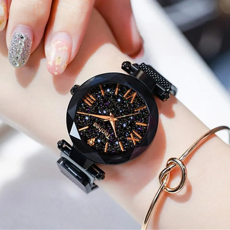 New STEVVEX Luxury Women Watches Magnetic Starry Sky  Quartz Wristwatch Fashion Ladies Style  Wrist Watch For Women and Girls