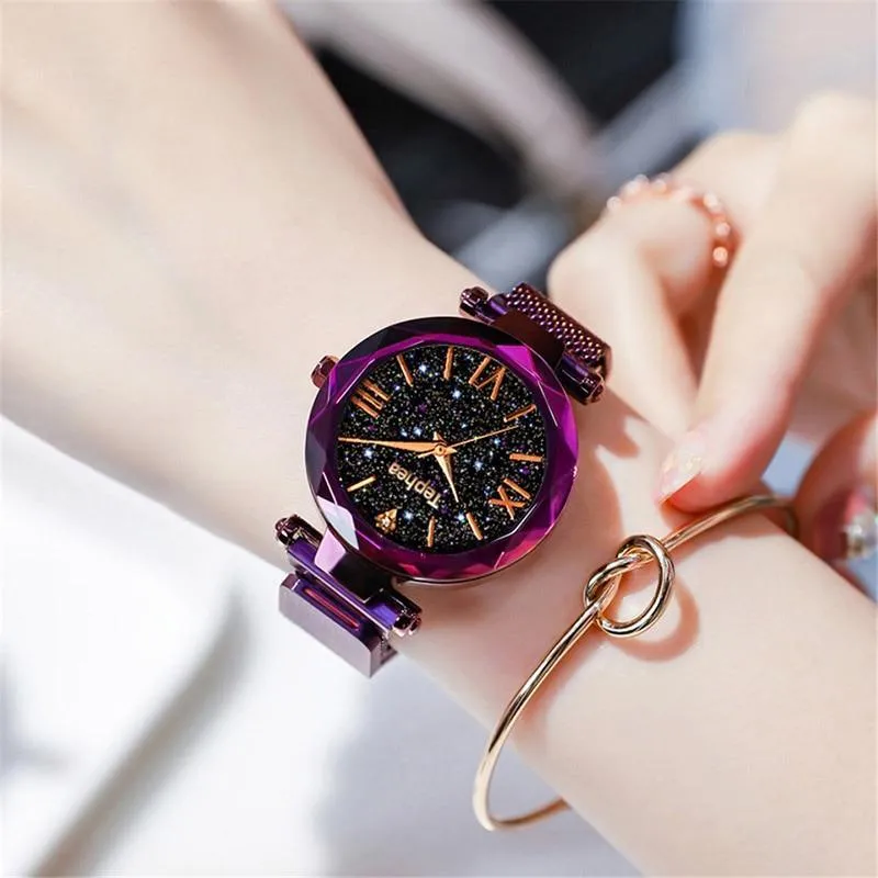 New STEVVEX Luxury Women Watches Magnetic Starry Sky  Quartz Wristwatch Fashion Ladies Style  Wrist Watch For Women and Girls