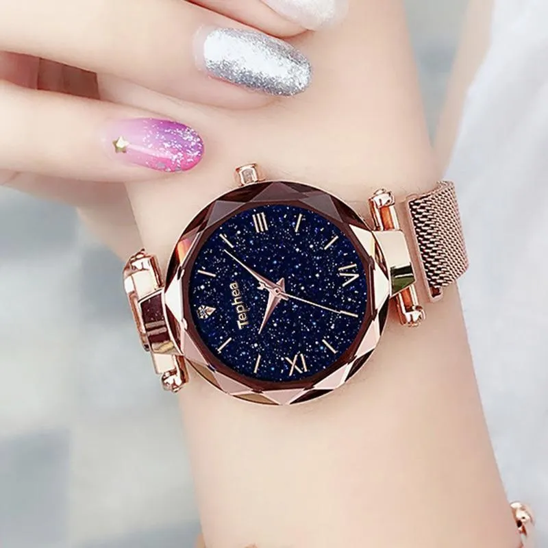 New STEVVEX Luxury Women Watches Magnetic Starry Sky  Quartz Wristwatch Fashion Ladies Style  Wrist Watch For Women and Girls