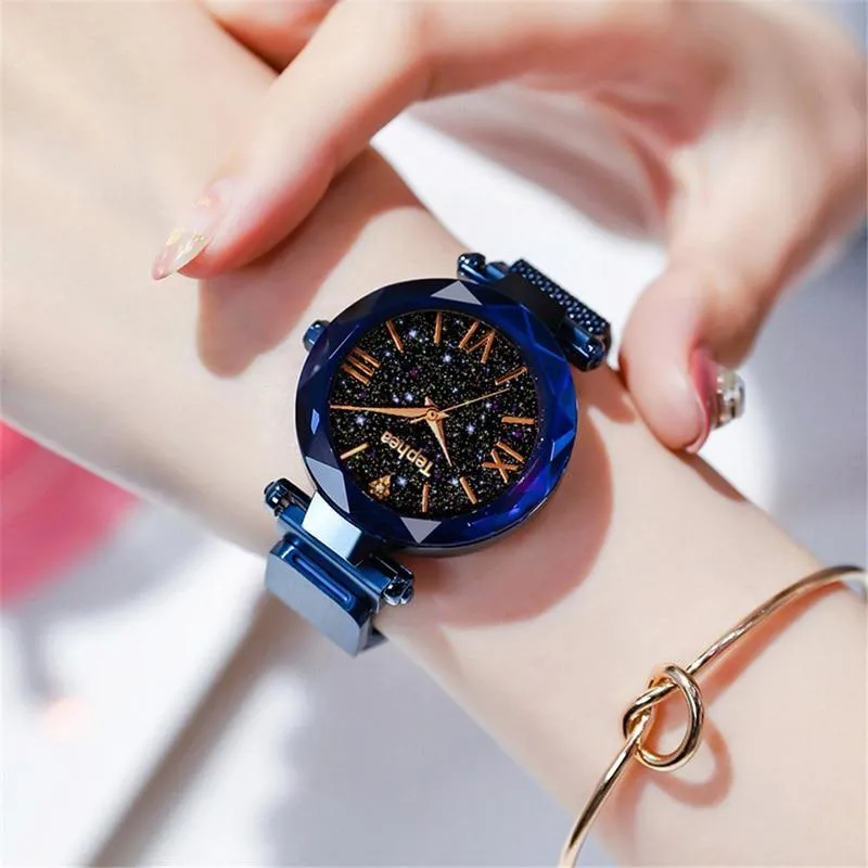 New STEVVEX Luxury Women Watches Magnetic Starry Sky  Quartz Wristwatch Fashion Ladies Style  Wrist Watch For Women and Girls
