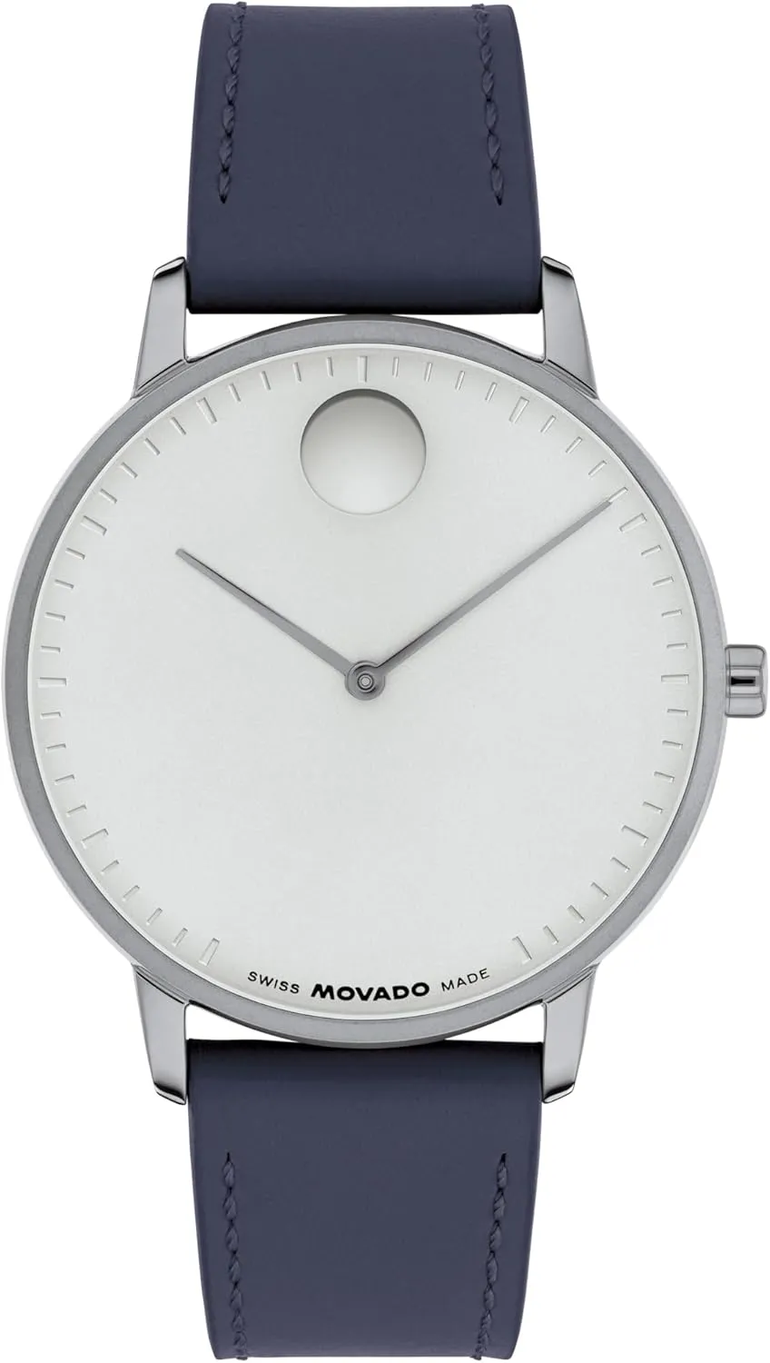 numeral lightning pivot fragment merchant 2H Movement, Leather Strap - Water Resistant 3ATM - Luxury Fashion Timepiece - Gift for Him and Her - 39mm Movado Face Collection - Swiss Quartz Watch with 