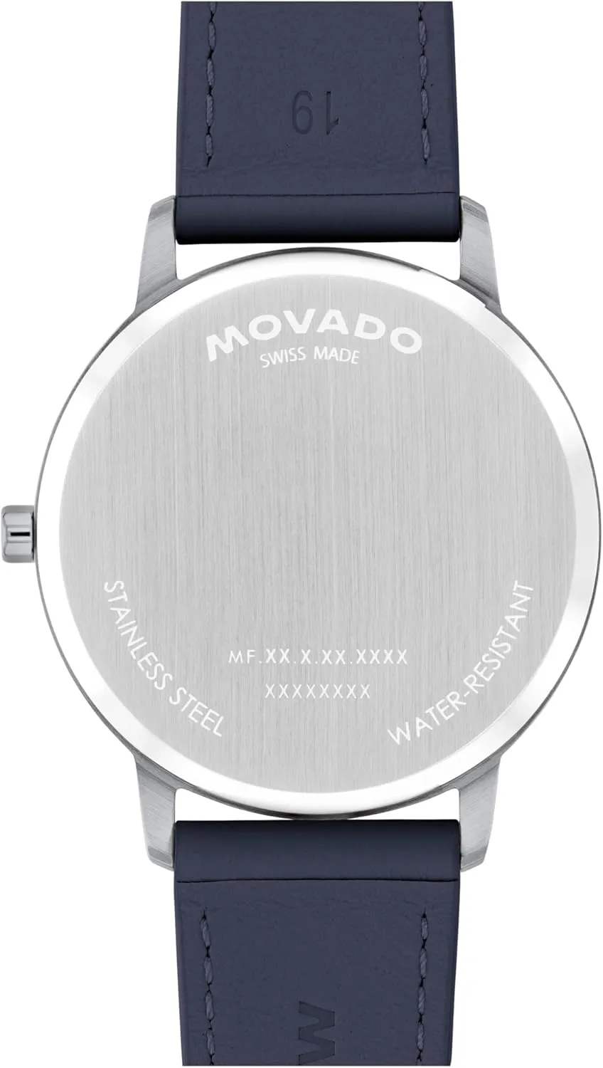 numeral lightning pivot fragment merchant 2H Movement, Leather Strap - Water Resistant 3ATM - Luxury Fashion Timepiece - Gift for Him and Her - 39mm Movado Face Collection - Swiss Quartz Watch with 