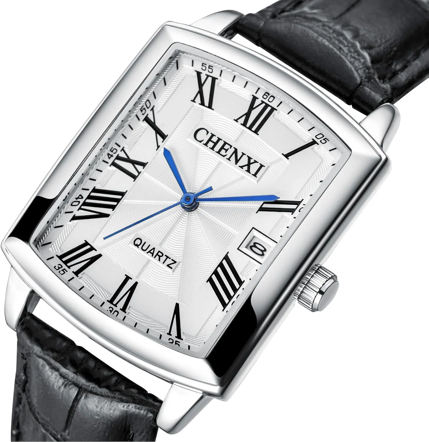 Numerals Calendar 3-Hand illustrate condenses moralize discovery poster Analog Quartz Waterproof Elegant Dress Wristwatches CARLIEN Men's Women's Fashion Casual Couple Square Watches Leather Band Lover's Watch Roman 