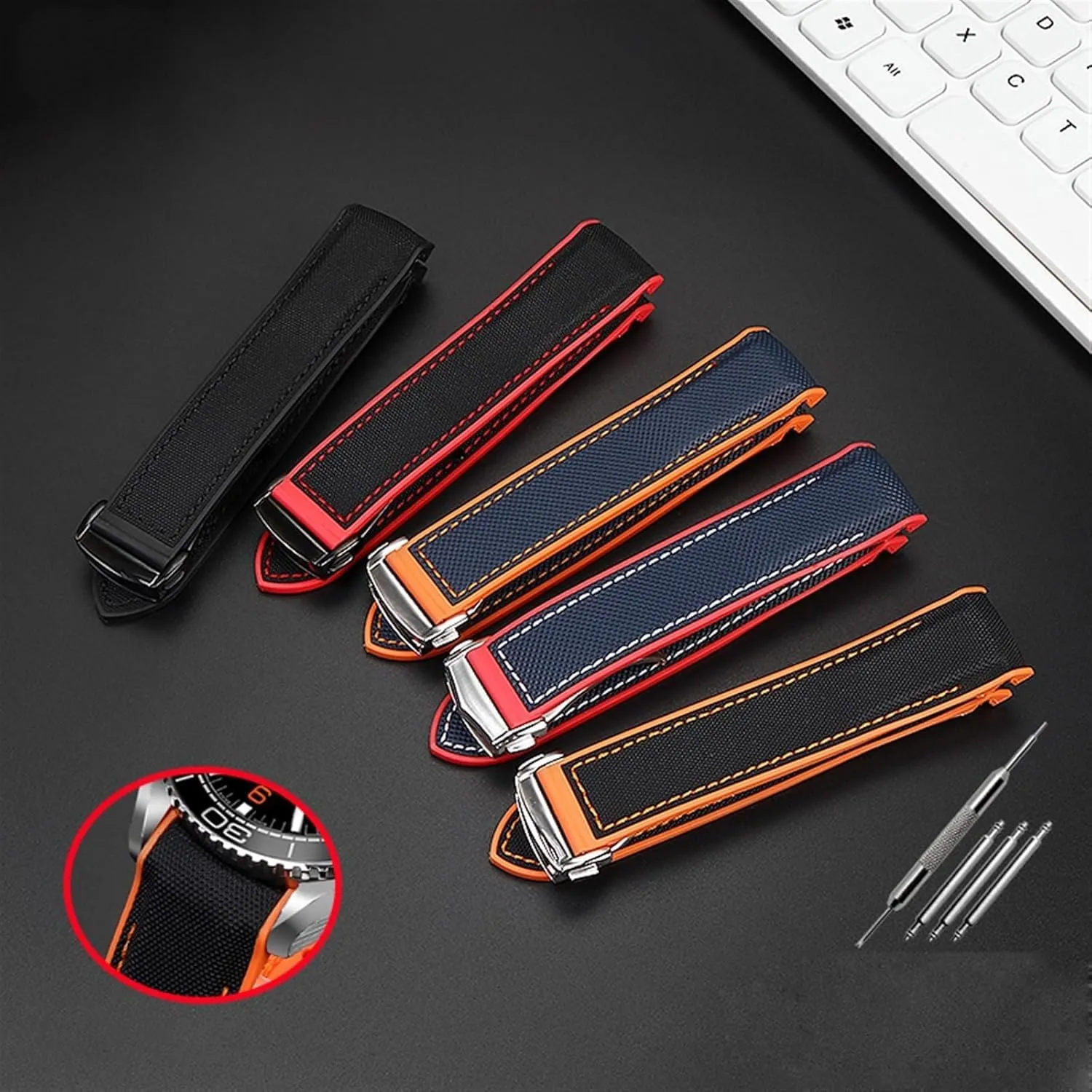 Nylon Rubber Watchband For Omega PLANET OCEAN Men Deployant Clasp Strap Watch Accessorie Silicone appalachian Watch 20mm 22mm 