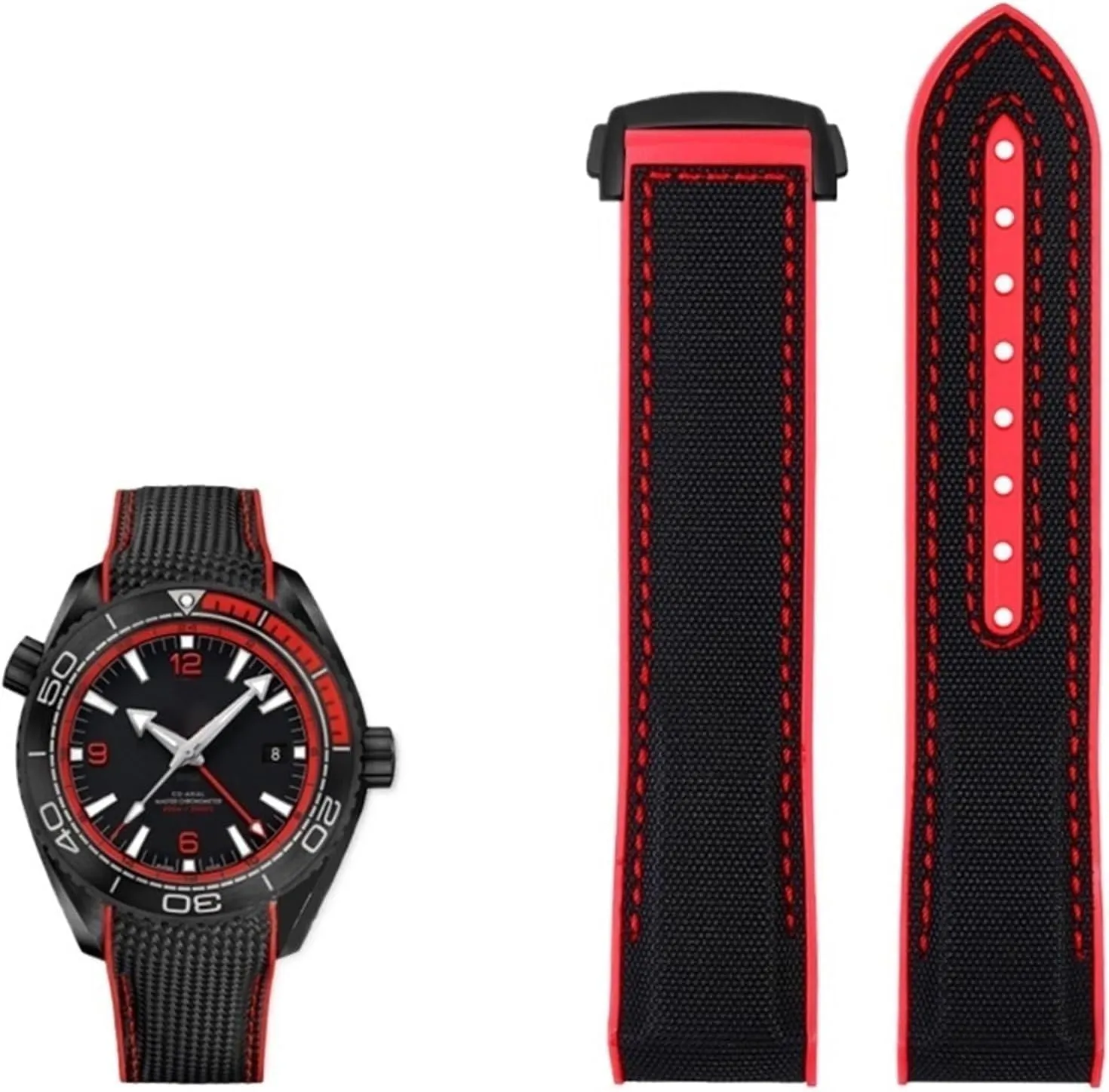 Nylon Rubber Watchband For Omega PLANET OCEAN Men Deployant Clasp Strap Watch Accessorie Silicone appalachian Watch 20mm 22mm 