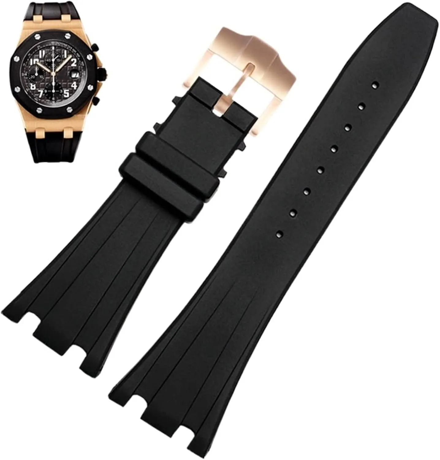 OAK Watchband Belt 40mm 42mm 28mm Black Soft Silicone Rubber Watch Strap fad Bracelet Wristband For AP ROYAL 