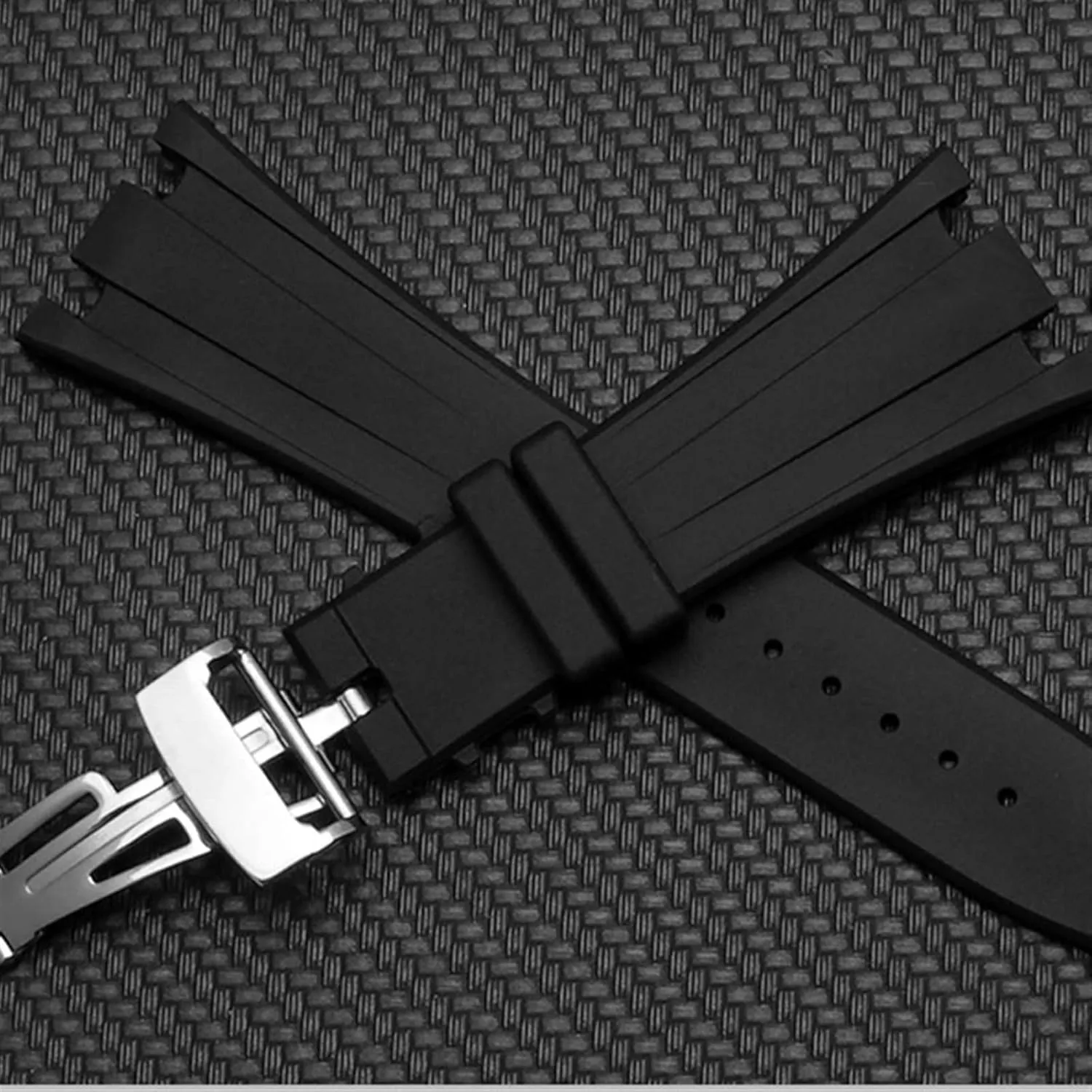 OAK Watchband Belt 40mm 42mm 28mm Black Soft Silicone Rubber Watch Strap fad Bracelet Wristband For AP ROYAL 