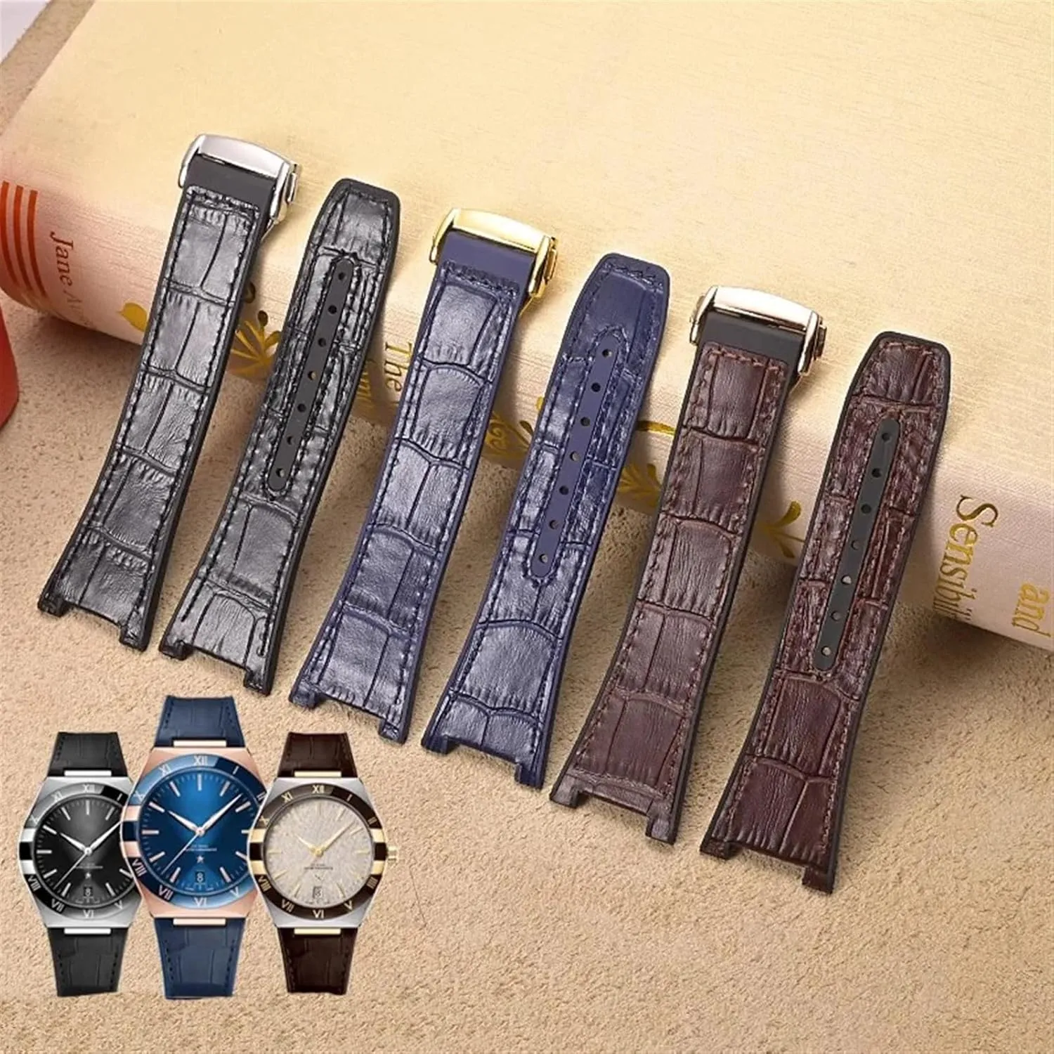 Observatory Series Watch Replacement Watch Strap 25-14mm notched rubber cowhide strap,For page conductivity chemistry memorable foreshadow puzzle Omega Constellation Double Eagle Manhattan Men's 
