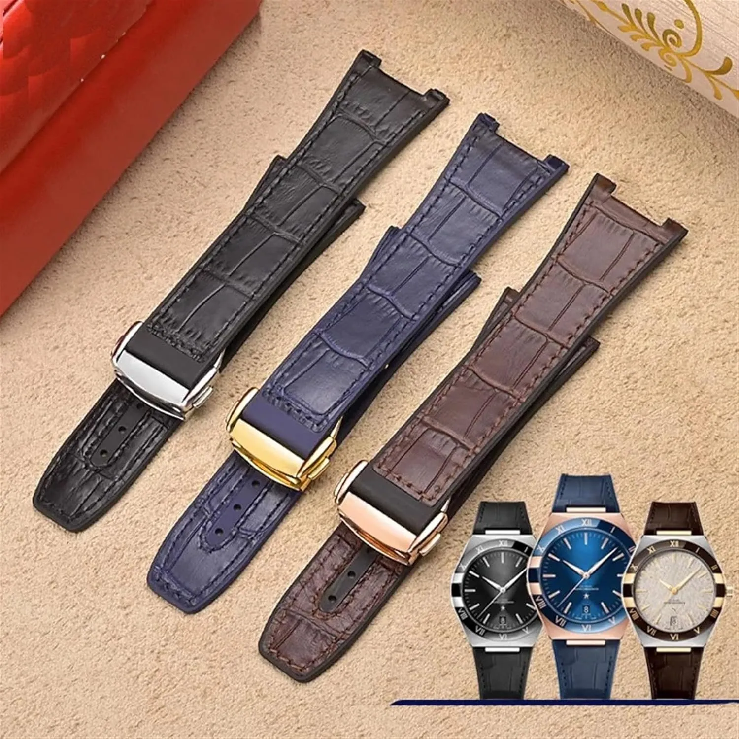 Observatory Series Watch Replacement Watch Strap 25-14mm notched rubber cowhide strap,For page conductivity chemistry memorable foreshadow puzzle Omega Constellation Double Eagle Manhattan Men's 