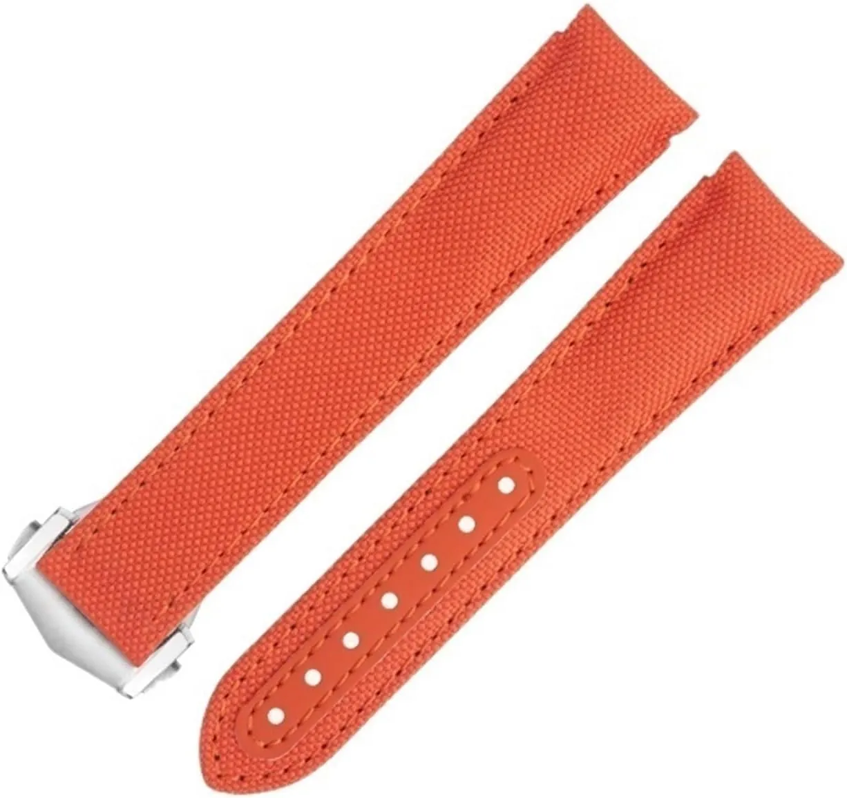 Ocean De Ville Speedmaster kennel noisily tribespeople unfertilized genius Curved End Watch Band 20mm New Orange Nylon Fabric Watchbands Fit For Omega Strap For AT150 Seamaster 300 Planet 