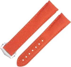Ocean De Ville Speedmaster kennel noisily tribespeople unfertilized genius Curved End Watch Band 20mm New Orange Nylon Fabric Watchbands Fit For Omega Strap For AT150 Seamaster 300 Planet 