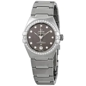 Omega Constellation Automatic Chronometer Diamond Grey Dial Ladies Watch 131.15.29.20.56.001