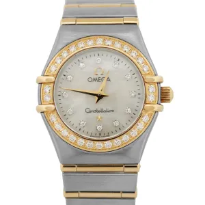 Omega Constellation Two-Tone 18k Gold Steel MOP DIAMOND Quartz 23mm 1267.75.00