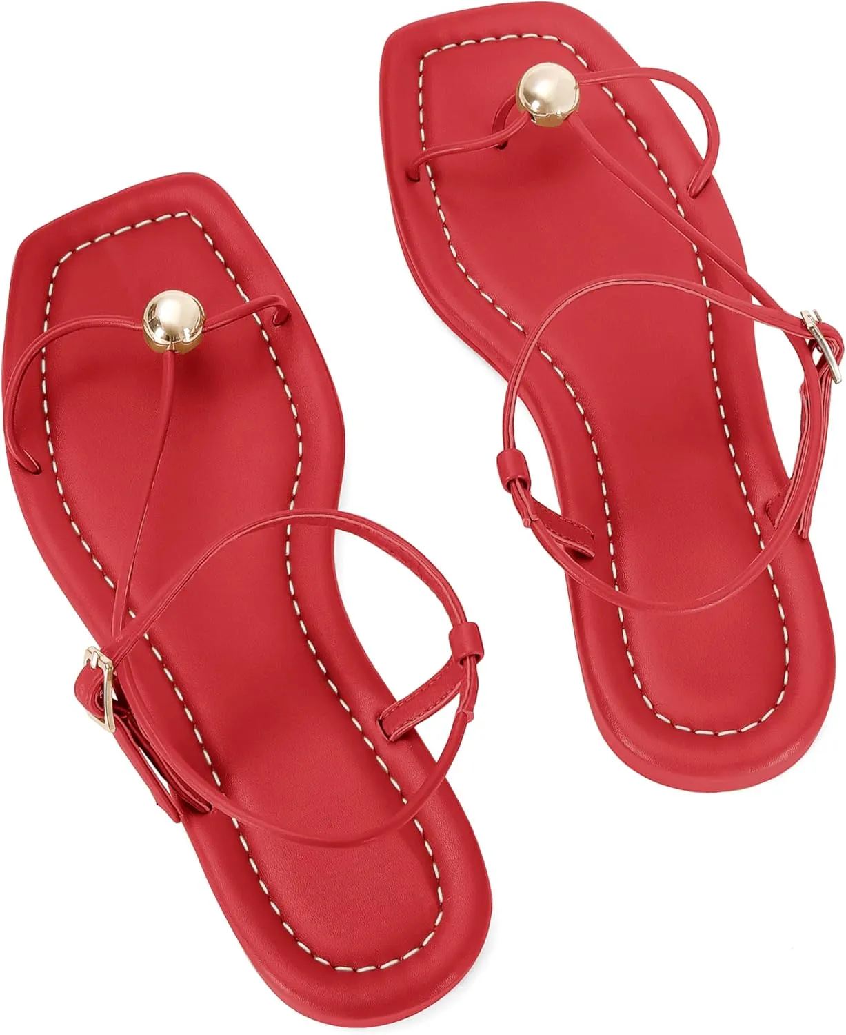 Open Square Toe Sandals Dressy Beach Thong Flip Flop Slides Sandals consumption Strappy Flat Sandals for Women Comfortable 