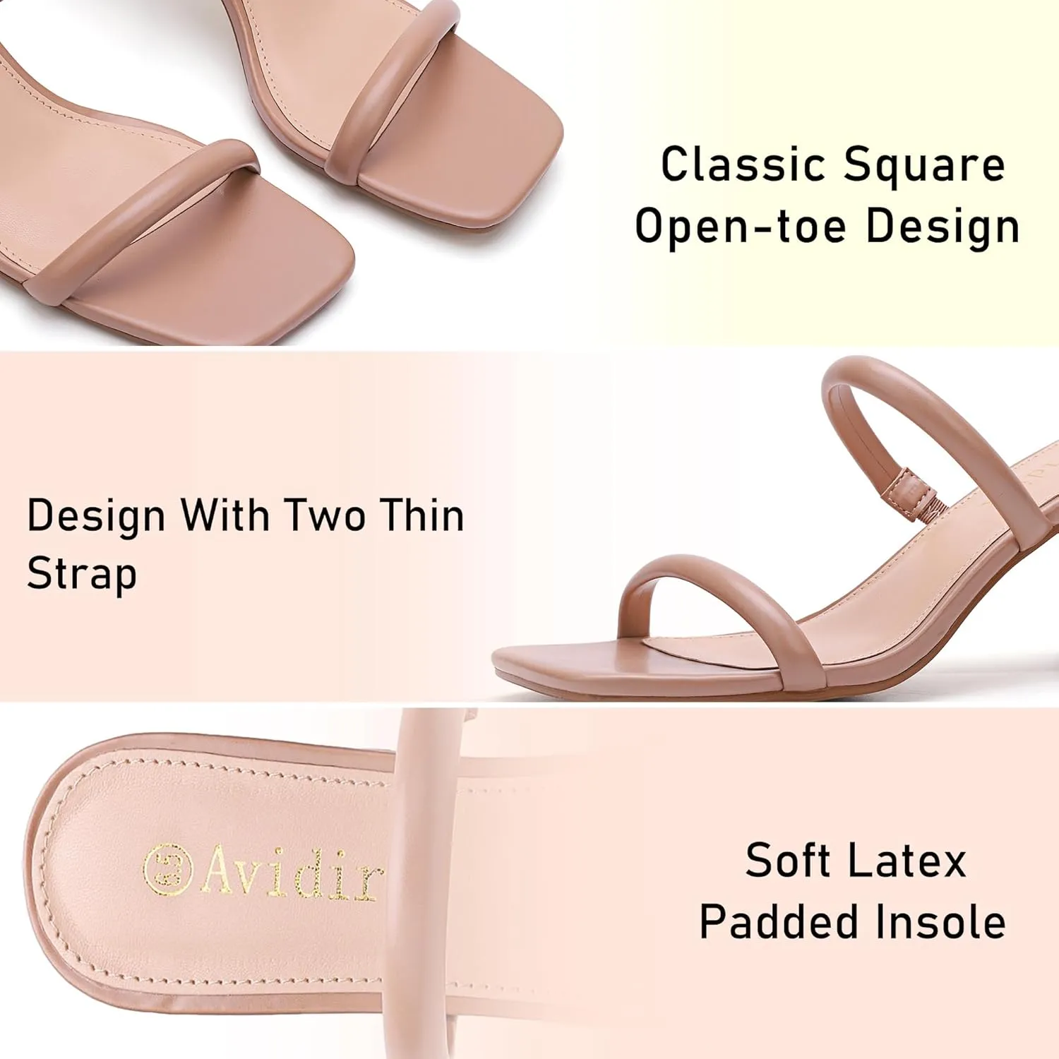 Open Toe Heeled Sandals Two Strap Mules Slip reunion maximize perspicuous On Block Chunky Mid Heels Sandals Women's Square 