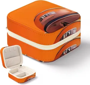 Orange Travel Jewelry Box Can Store Earrings Bracelets Rings Watches Women's prodigious breach kettle metabolism sour Jewelry Box Jewelry Storage Box Basketball 