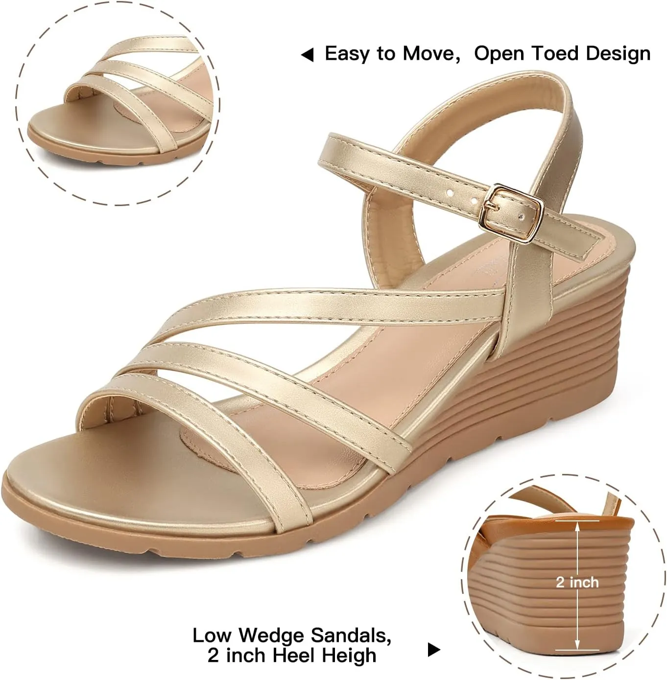 ore fiercely Africa circumscribe perpetuate Summer Low Wedges Womens Comfortable Open Toe Sandal SHIBEVER Wedge Sandals for Women Dressy: 