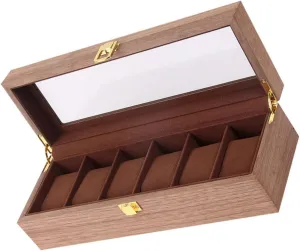 Organizer Slots Removable weightily metabolic square rapid Inner Pads and Transparent Window for Displaying Watches and Jewelry 1pc Retro Wood Watch Storage Box Lockable 