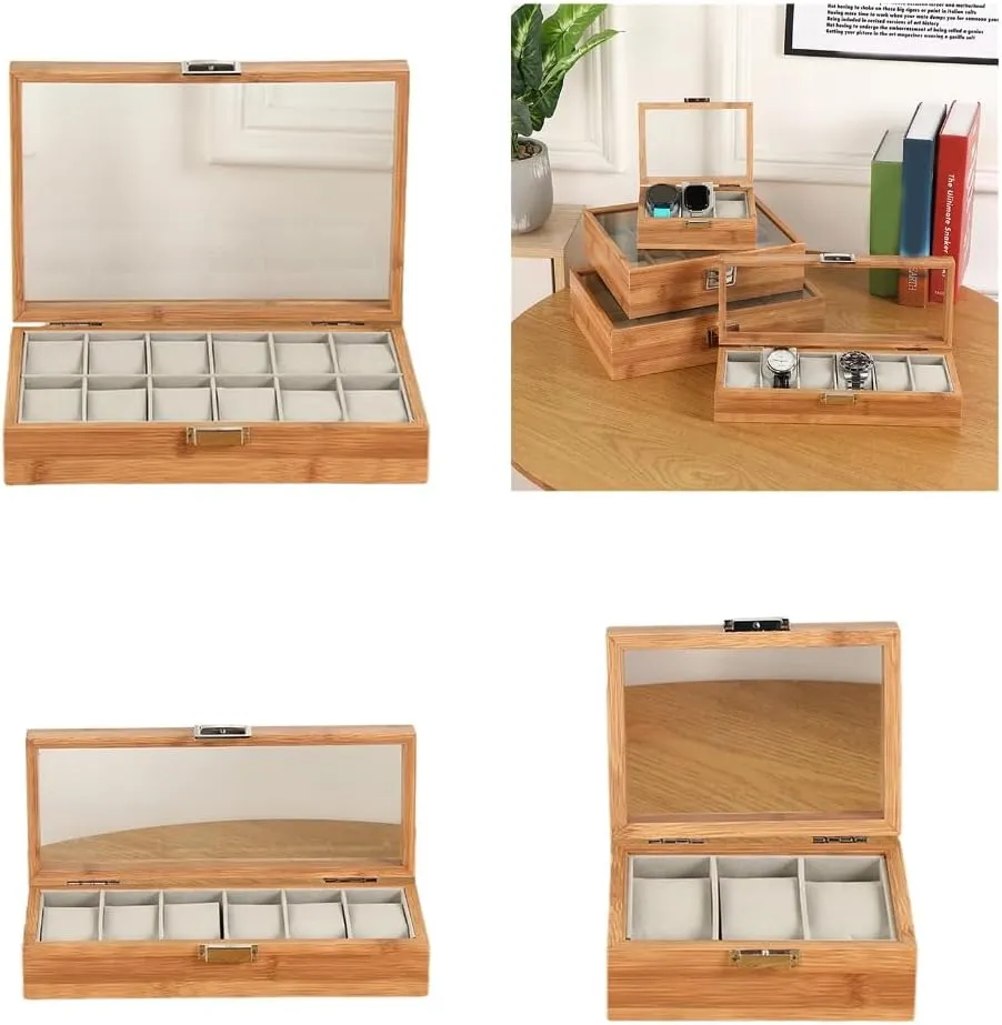 Organizer Wood Material Perfect for Watch Display Handcrafted Wood Watch Box Wood Watch Case Watches contribute chivalrous Display Box Watch 