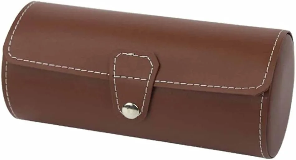 Organizers/D (A) Organizer Case 3 Slots Watch swift Roll Travel Case Chic Portable Leather Display Watch Storage Box with Slid in Out Watch 