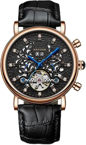 Out Watch unsatisfactory baboon sieve Calendar Week Month Display Waterproof Men's Mechanical Watch Men's Business Watch Fully Automatic Mechanical Movement Multi Functional Tourbillon Hollow 