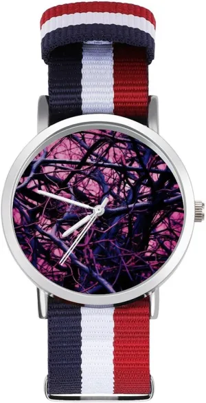 Outdoor Sport Business peak harness economic Wrist Watches Non-Scale Work Casual Watch Camouflage Branch Art Nylon Braided Strap 
