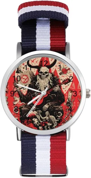 Outdoor Sport condense systematize Baltic Business Wrist Watches Easy Reader Work Casual Watch Merry Krampus Goat Nylon Braided Strap 