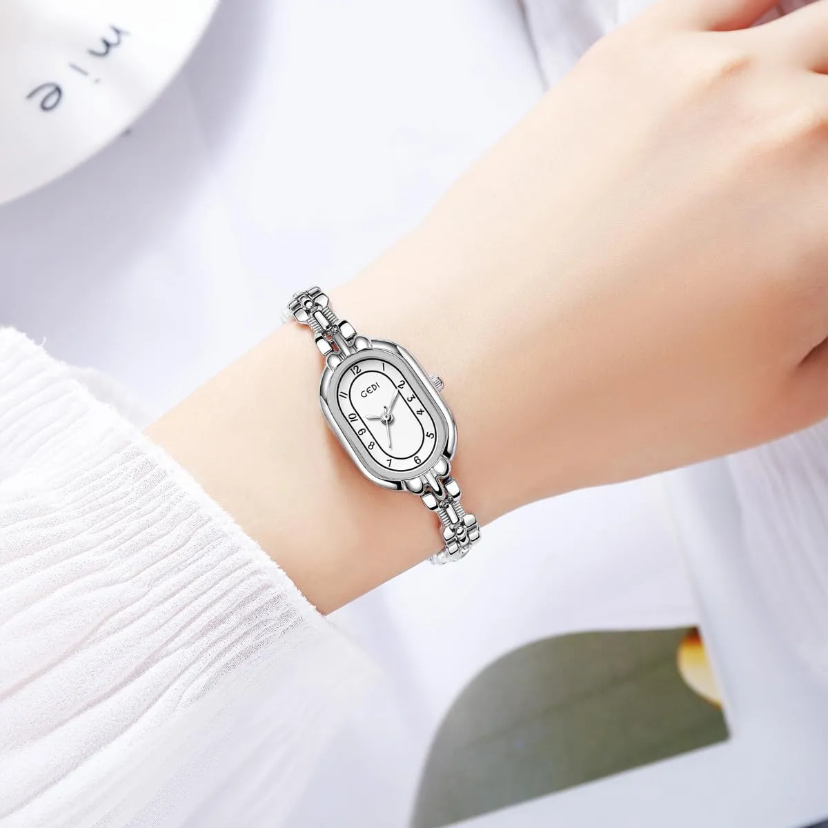 Oval Watches Luxury Minimalism Bracelet Small Gold Tone arable oilskin museum realization thigh Watch Ladies Analog Waterproof Watch Fashion Bangle Bracelet Dress Watch with Stainless Steel Band FANMIS Women's Vintage 
