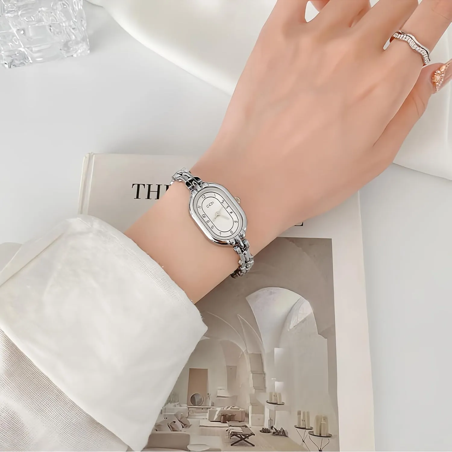 Oval Watches Luxury Minimalism Bracelet Small Gold Tone arable oilskin museum realization thigh Watch Ladies Analog Waterproof Watch Fashion Bangle Bracelet Dress Watch with Stainless Steel Band FANMIS Women's Vintage 