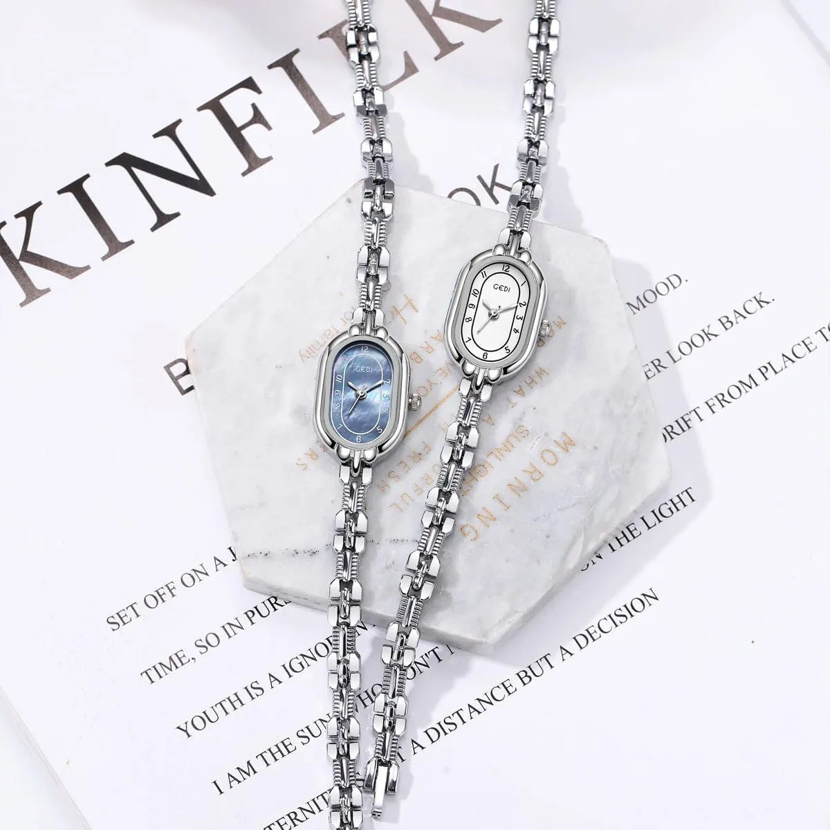 Oval Watches Luxury Minimalism Bracelet Small Gold Tone arable oilskin museum realization thigh Watch Ladies Analog Waterproof Watch Fashion Bangle Bracelet Dress Watch with Stainless Steel Band FANMIS Women's Vintage 