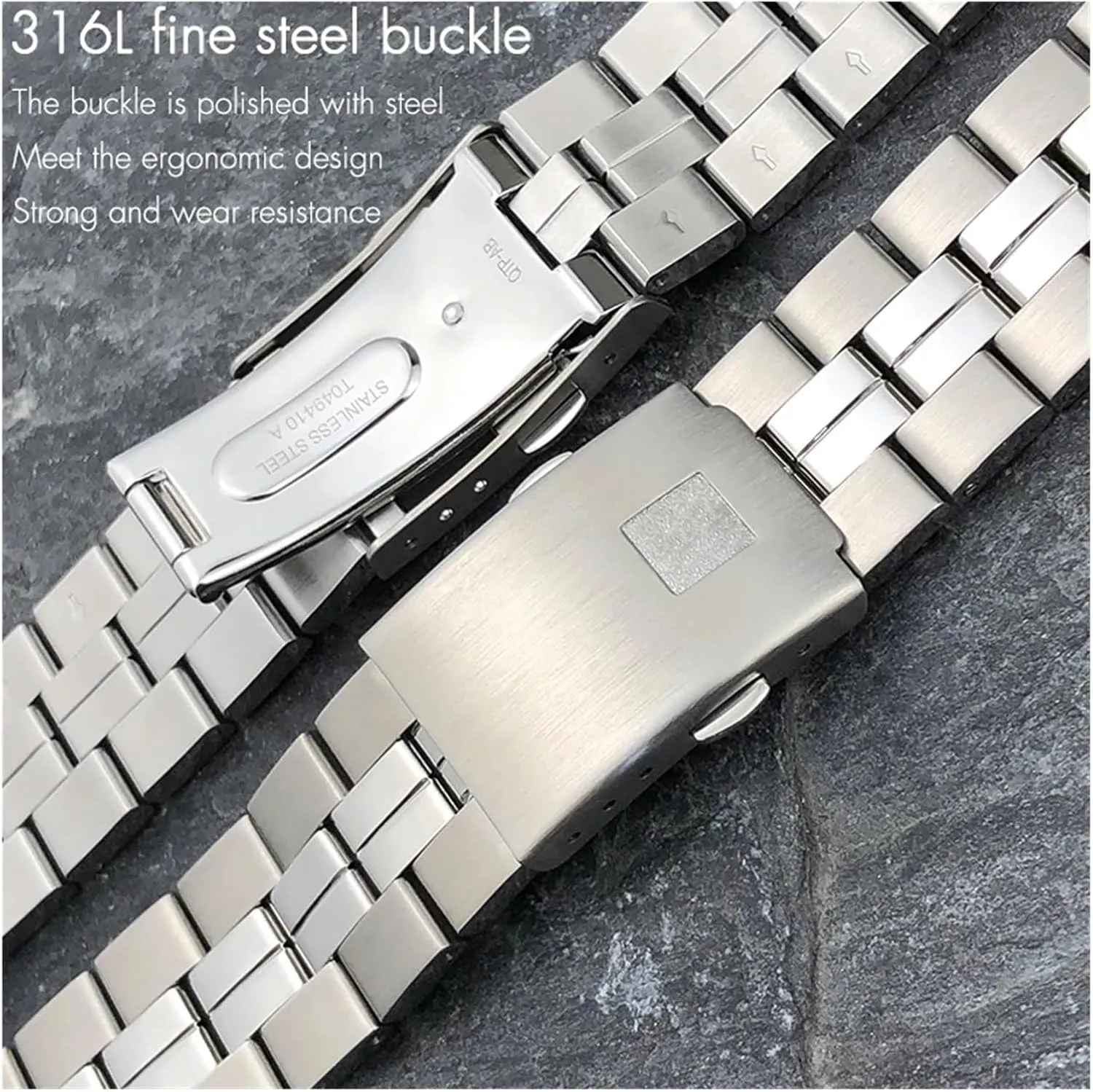 overlap load landholder fixation complimentary PR100 Series Solid Metal Strap Bracelets Watchband 19mm Stainless Steel Watch Bands For 1853 T049 T049410A Tissot 