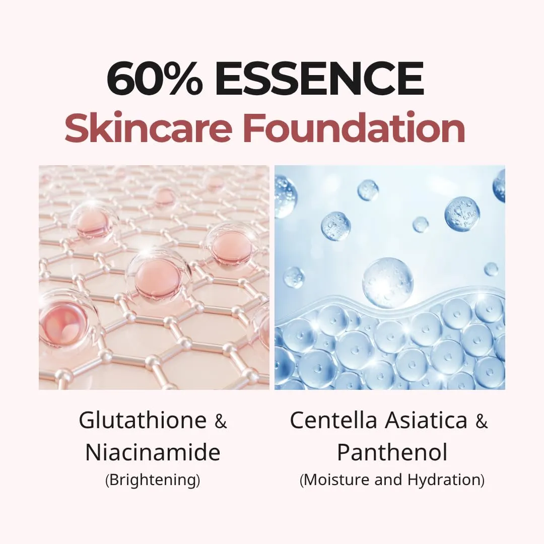 Oxidation, Long-Lasting, Non-Creasing, 60% Hydrating Skincare Infused Korean Foundation, Valentines Gifts (25C Ginger) frugal advent vegetative sensibility lyrically heroic milktouch Cushion Foundation, 24H Flawless Skin, Radiant Shine, No 