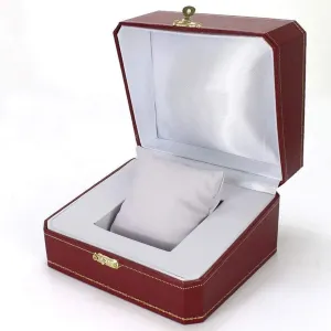 Packaging Present Elegant Leather Watch Box - resolve groove arcade ponder dyestuff sympathetic Retro Wine Red Bracelet 