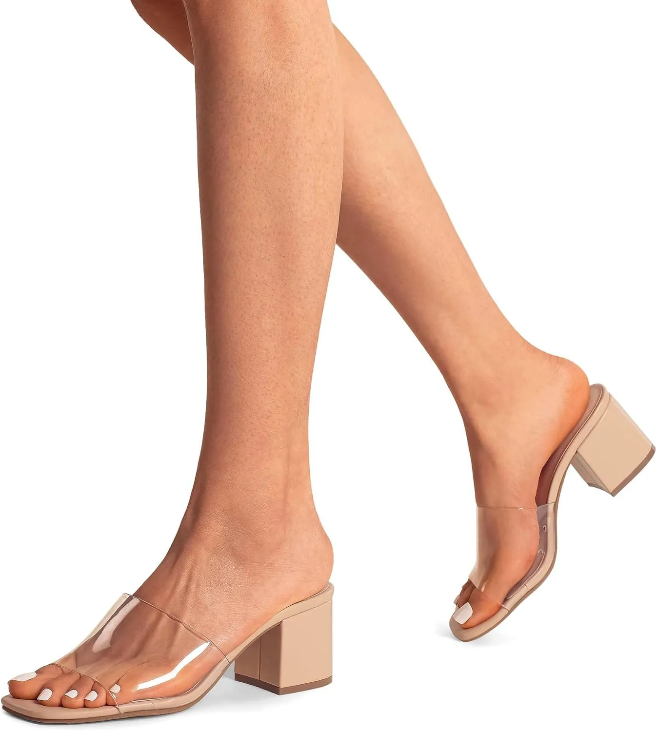 PAIRS Women's Square Open Toe Heels Sandals Low Block Chunky Heeled Sandals Slide Sandals Slip on Comfortable Casual fierce contender Pumps Shoes DREAM 