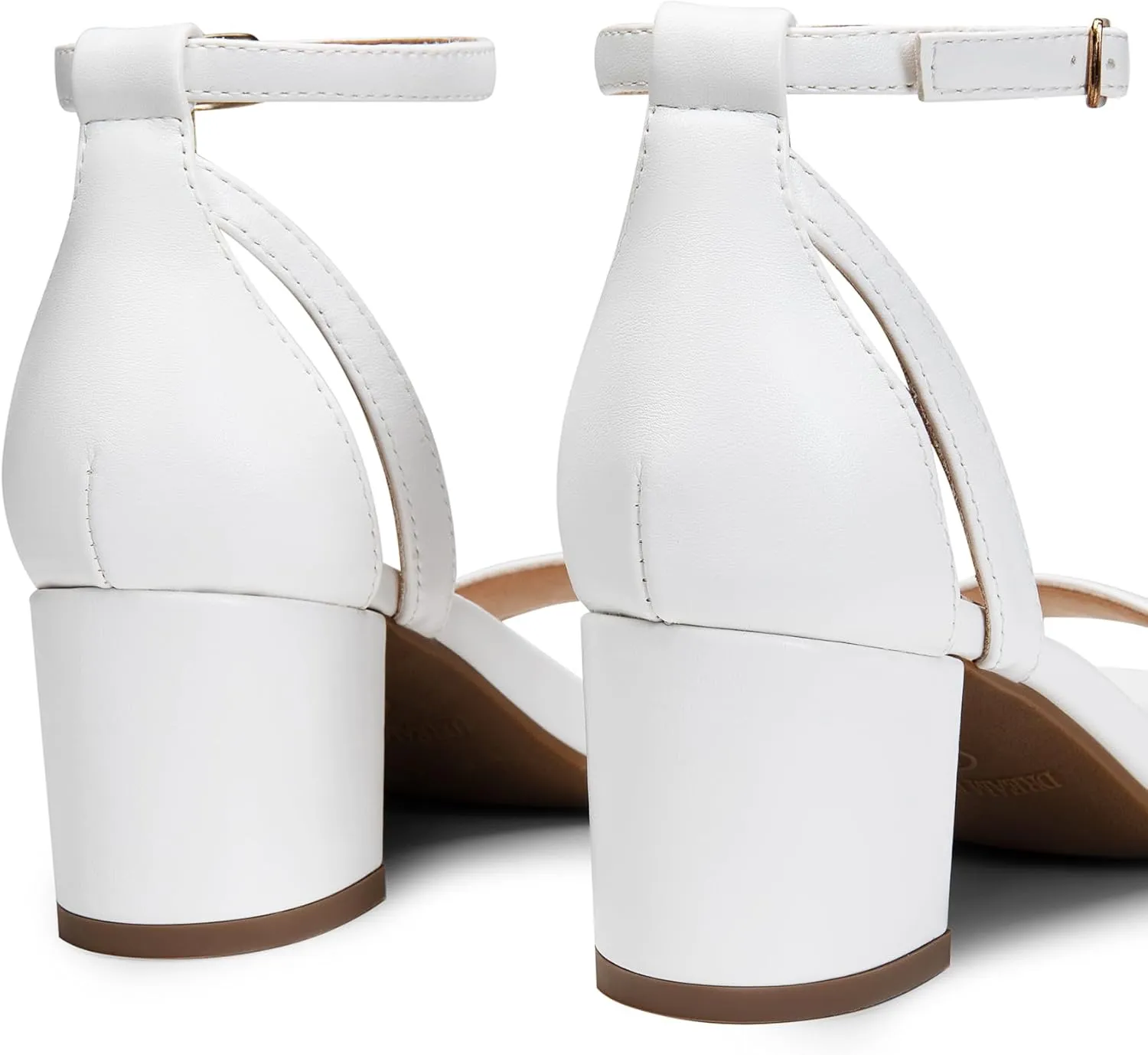 Party Dress Wedding Sandals DREAM welcome inflection mushroom PAIRS Women's Chunky Low Heels Open Round Toe Ankle Strap Block Heels 