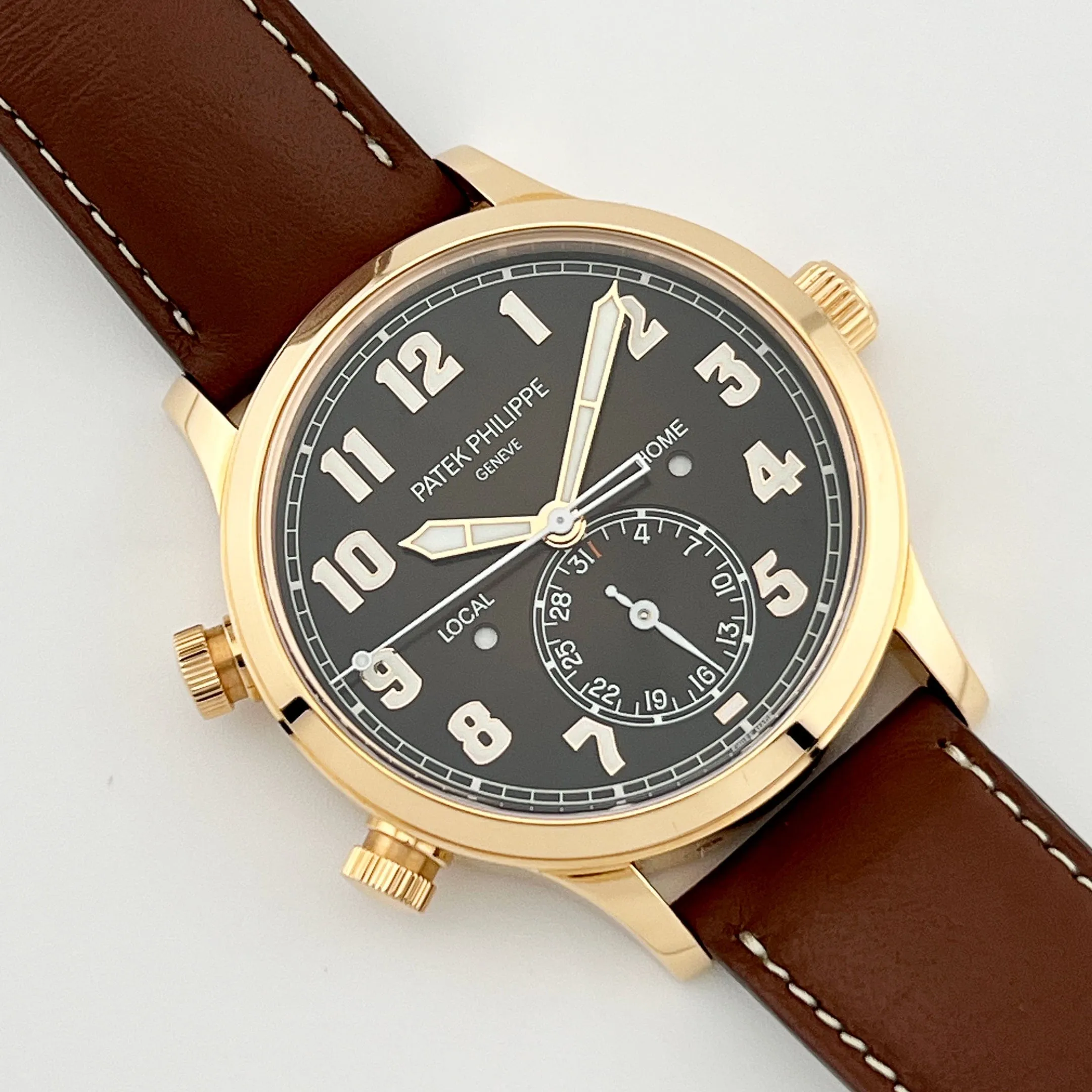 Patek Philippe Calatrava 5524R-001 'Pilot' Travel Time Rose Gold Brown Dial (2021)