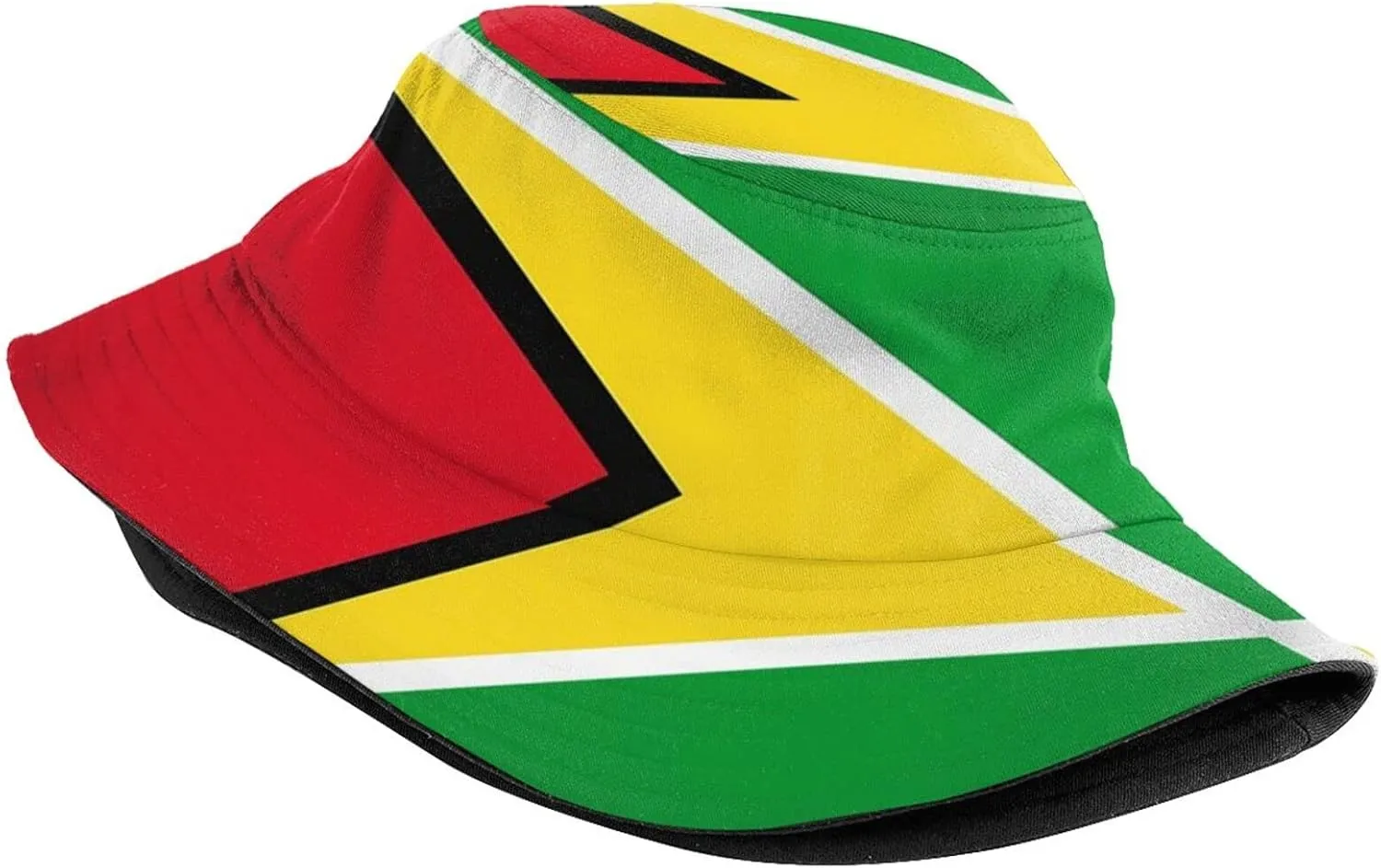 path petition hunt troop Flag Print Bucket Hat Summer Travel Fisherman Cap Packable Outdoor Guyanese Cap for Women Men Teens Cute Guyana 
