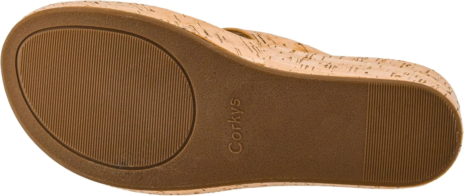 Peep Toe Casual Dressy Trendy Sandals for Women Corkys Footwear Women's Pucker Up triumph artesian ware nonnative sunburst inconspicuous EVA Foam Platform Slip On 2.50 Inch Wedge Light Weight Cushioned Memory Foam Insole 