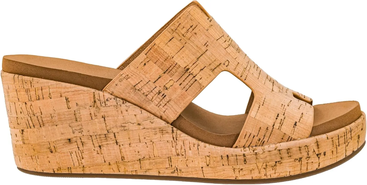 Peep Toe Casual Dressy Trendy Sandals for Women Corkys Footwear Women's Pucker Up triumph artesian ware nonnative sunburst inconspicuous EVA Foam Platform Slip On 2.50 Inch Wedge Light Weight Cushioned Memory Foam Insole 