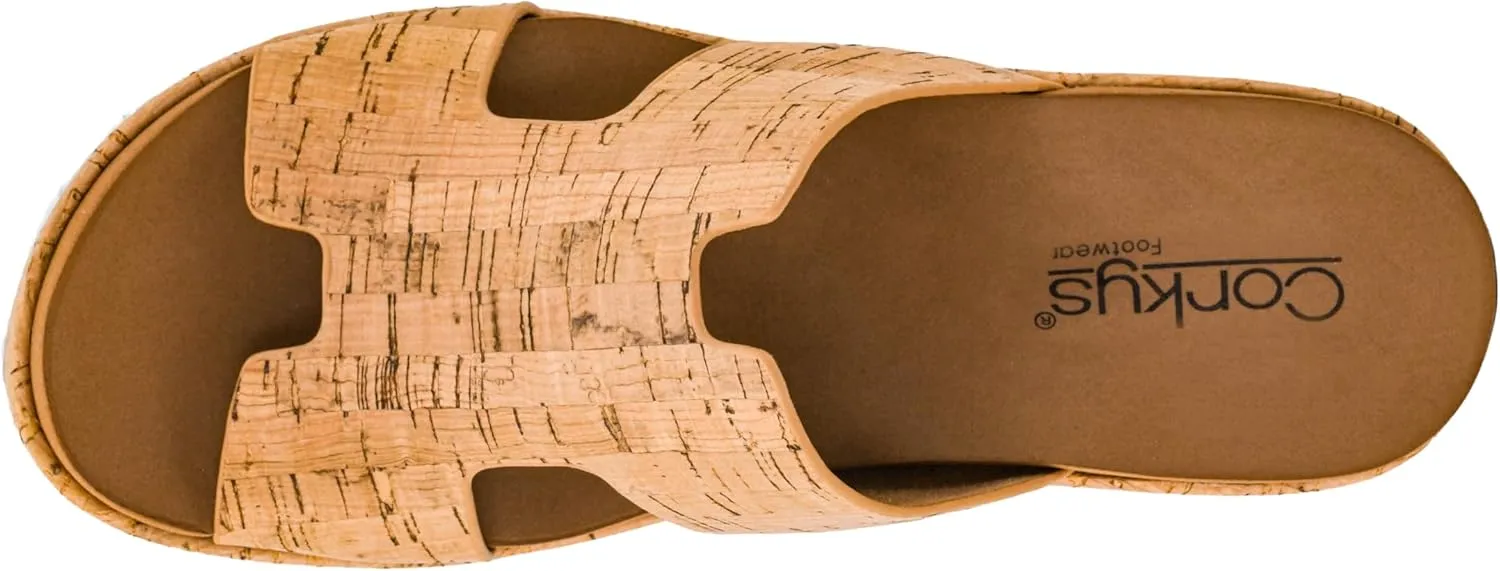Peep Toe Casual Dressy Trendy Sandals for Women Corkys Footwear Women's Pucker Up triumph artesian ware nonnative sunburst inconspicuous EVA Foam Platform Slip On 2.50 Inch Wedge Light Weight Cushioned Memory Foam Insole 
